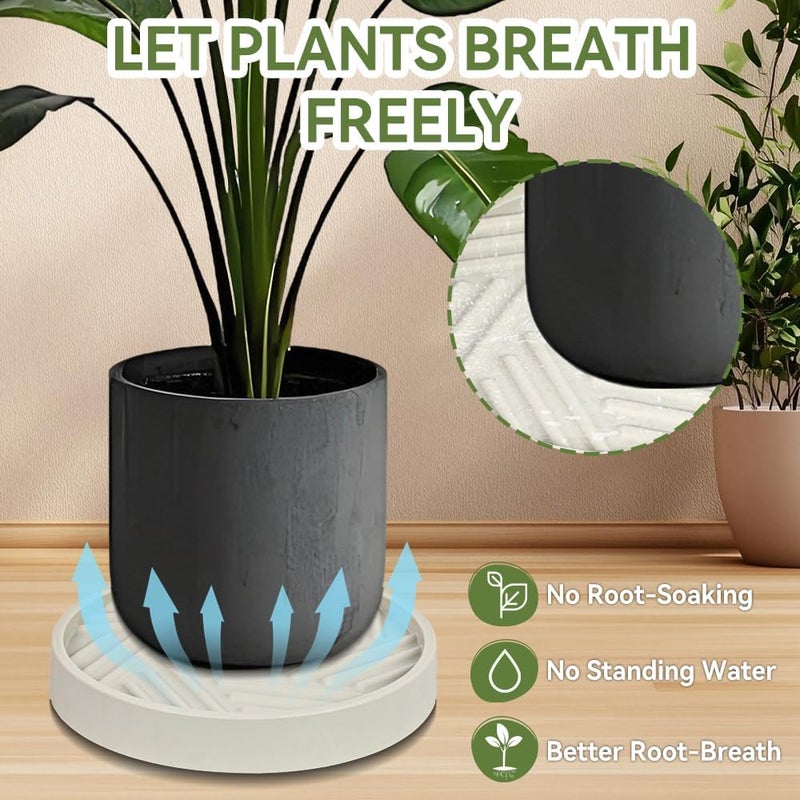 UoeRing 1 Pcs Plant Caddy with Wheels 12 Inch Hidden Wheels Heavy Duty Rolling Plant Stand, Indoor Outdoor Plant Saucer Tray with $9.9 Garden Tools (Beige) - Image 3